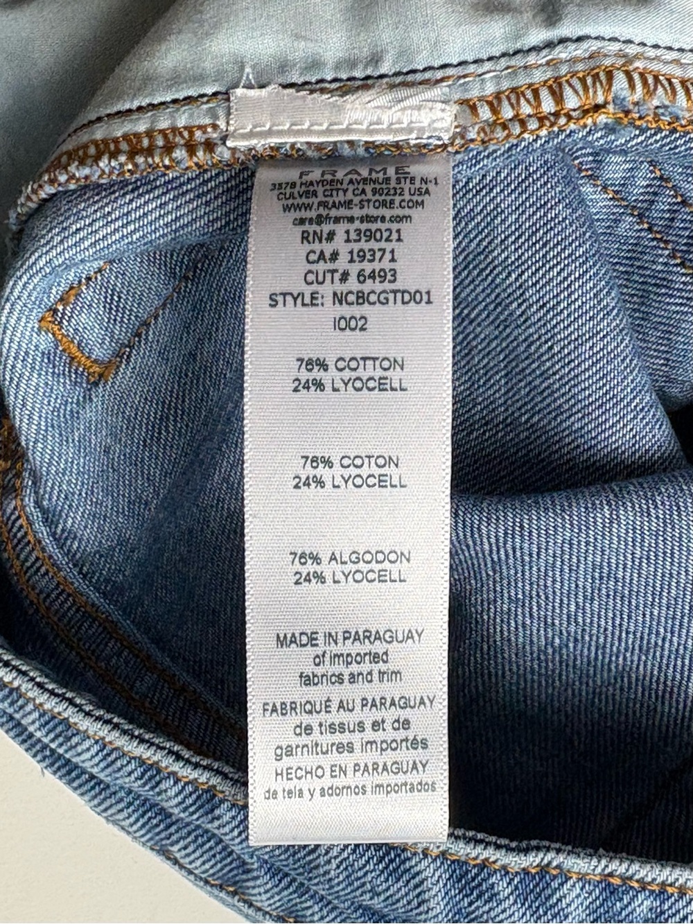 NWT FRAME The Baggy Cargo Jeans Medium Blue Wash Size 25 Cotton Lyocell *Read - Picture 10 of 13